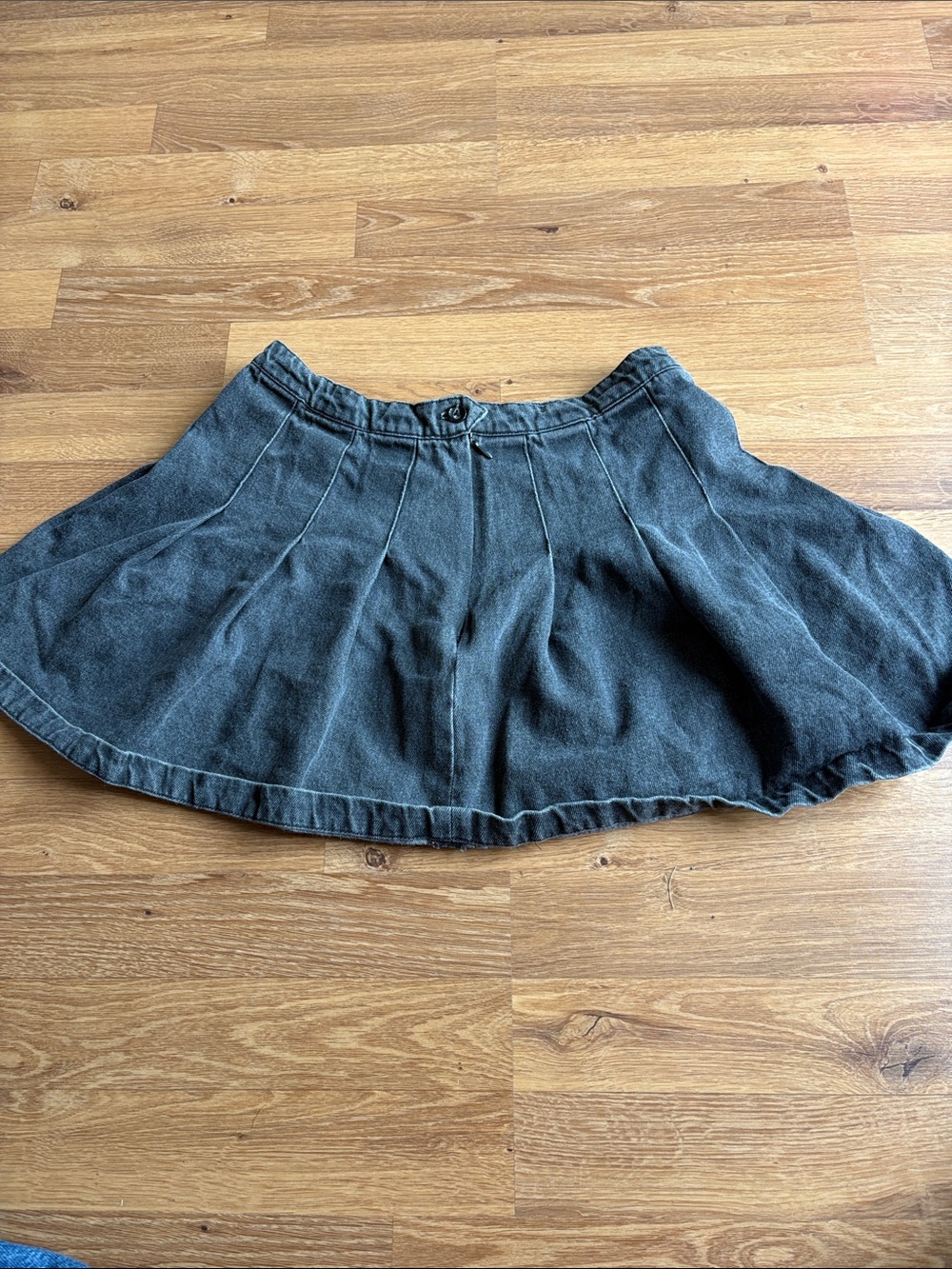 Women's Dark Gray Denim Flared Skirt